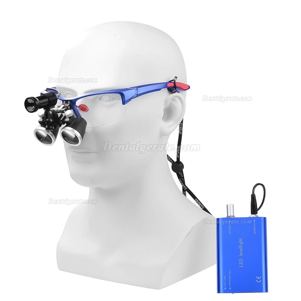 Dental-Binokularlupe 3,5-fach mit 5 W LED-Licht und Filter